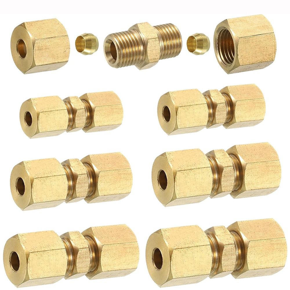 Compression Fitting Brass - ข้อต่อท่อทองเหลืองแบบอัด ขนาด 4 5 6 8