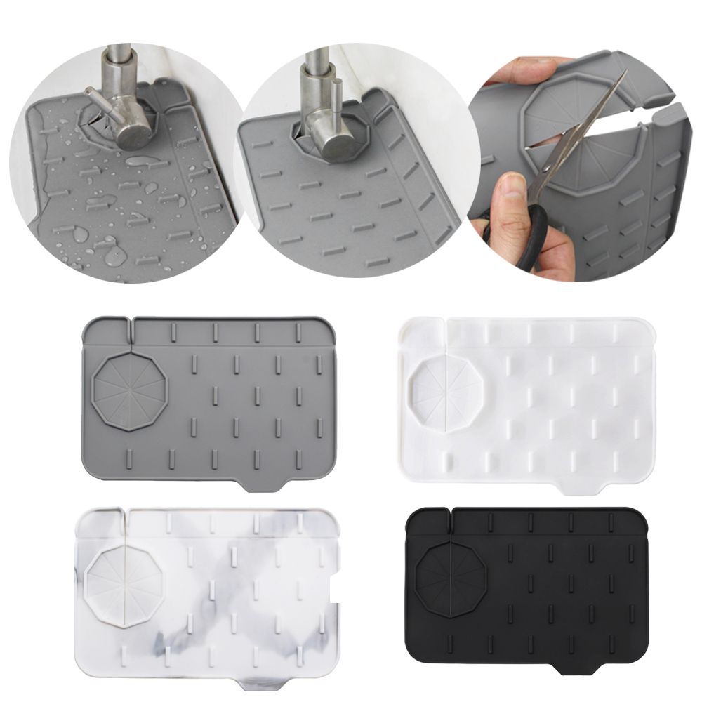Silicone Tap Washer - แผ่นรองน้ำซิลิโคนกันน้ำกระเซ็นถาดระบายน้ำแผ่นกันน้ำที่เก็บของในอ่างล้างจานแผ่นรองอบแห้งลาดไม่เก็บน้ำ